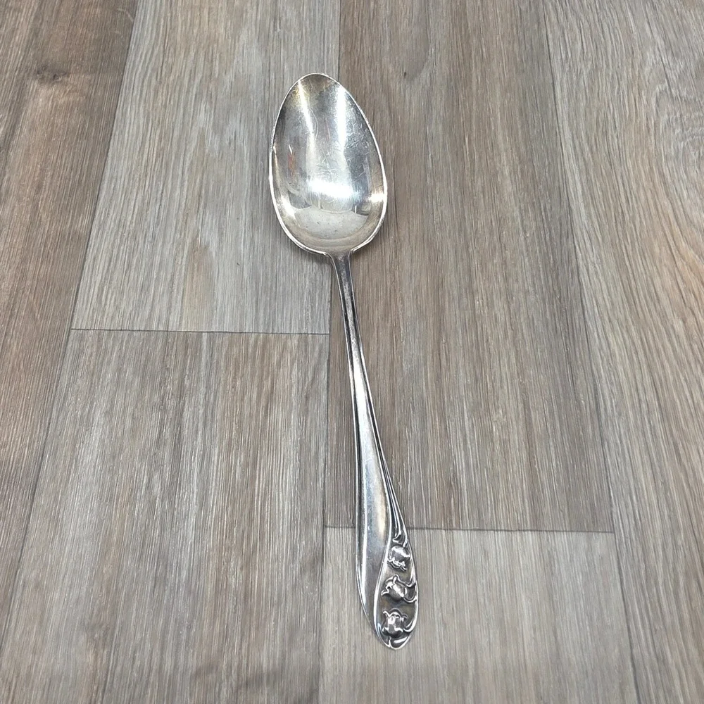 Gorham Sterling Silver Lily of the Valley Serving Spoon 8 3/8